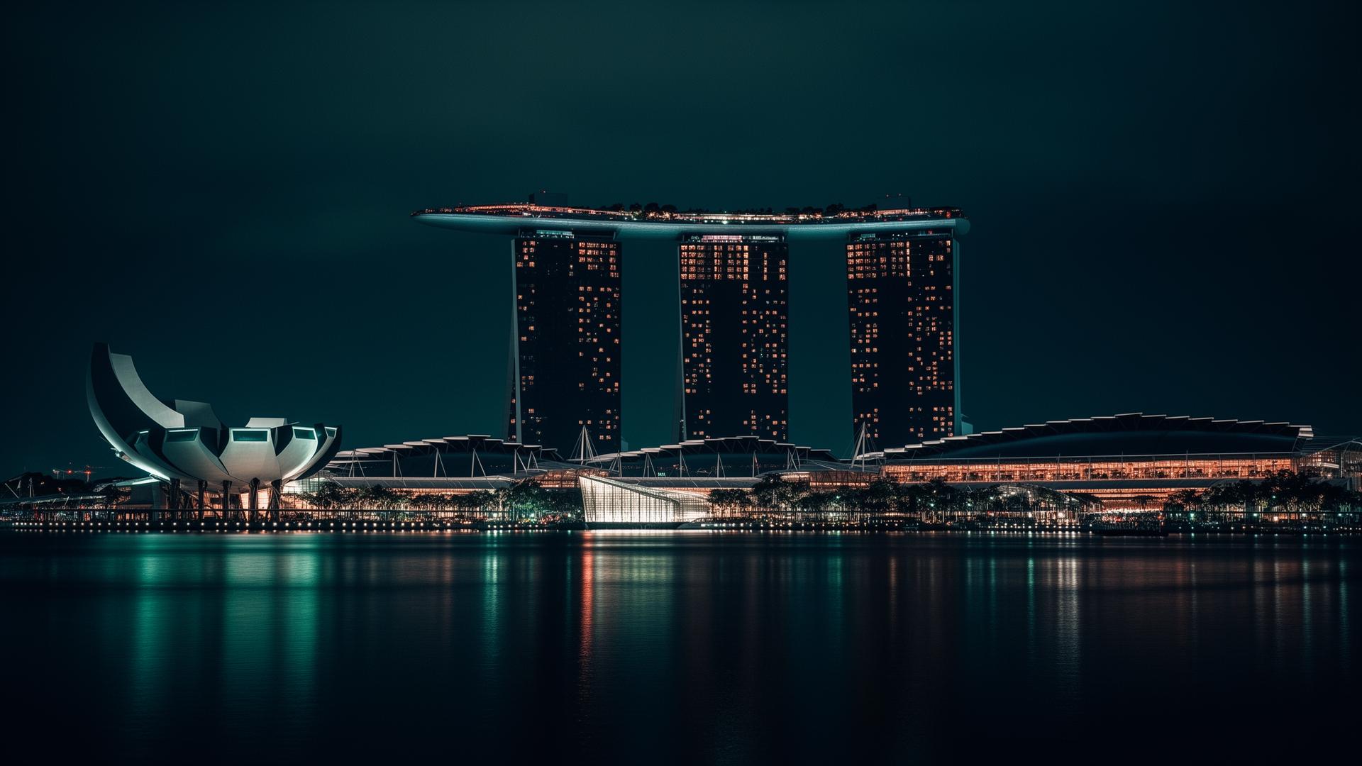 Marina Bay Sands at night, Singapore